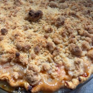Peach Crumb Pie slice